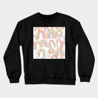 cute boho rainbow pattern white Crewneck Sweatshirt